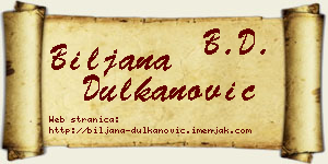 Biljana Dulkanović vizit kartica